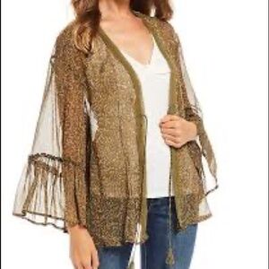 Jessica Simpson New With Tags Binx Ditsy Print Ruffle Sleeve Kimono Size XS